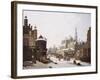 A Capriccio View of a Town with Figures on a Frozen Canal-Jan Hendrik Verheyen-Framed Giclee Print