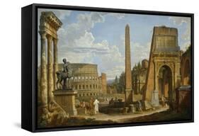 A Capriccio View of Roman Ruins, 1737-Giovanni Paolo Pannini-Framed Stretched Canvas