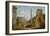 A Capriccio View of Roman Ruins, 1737-Giovanni Paolo Pannini-Framed Giclee Print