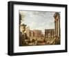 A Capriccio View of Rome, 1743-Giovanni Paolo Pannini-Framed Giclee Print