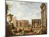 A Capriccio View of Rome, 1743-Giovanni Paolo Pannini-Mounted Giclee Print