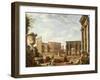 A Capriccio View of Rome with the Colosseum, the Arch of Constantine, 1743-Giovanni Paolo Pannini-Framed Giclee Print