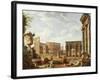 A Capriccio View of Rome with the Colosseum, the Arch of Constantine, 1743-Giovanni Paolo Pannini-Framed Giclee Print