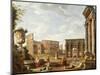A Capriccio View of Rome with the Colosseum, the Arch of Constantine, 1743-Giovanni Paolo Pannini-Mounted Giclee Print