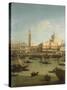 A Capriccio View of the Piazzetta with the Church of Il Redentore-Canaletto-Stretched Canvas