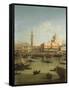 A Capriccio View of the Piazzetta with the Church of Il Redentore-Canaletto-Framed Stretched Canvas