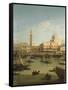 A Capriccio View of the Piazzetta with the Church of Il Redentore-Canaletto-Framed Stretched Canvas