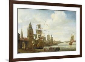 A Capriccio View of the Port of Antwerp-Jan Karel Donatus Van Beecq-Framed Giclee Print