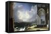 A Capriccio View with Classical Ruins by the Sea-Leonardo Coccorante-Framed Stretched Canvas