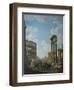 A Capriccio with Figures Among Roman Ruins Including the Arch of Constantine and the Pantheon-Giovanni Paolo Panini-Framed Giclee Print