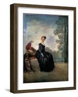 A Capricious Woman (La Boudeus), 1718-Jean-Antoine Watteau-Framed Giclee Print