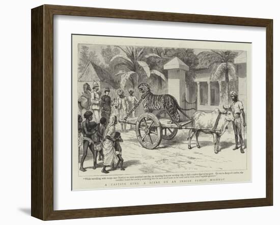 A Captive King, a Scene on an Indian Public Highway-null-Framed Giclee Print