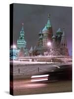 A Car Rides by the Moscow Kremlin-null-Stretched Canvas