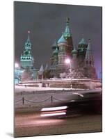 A Car Rides by the Moscow Kremlin-null-Mounted Premium Photographic Print