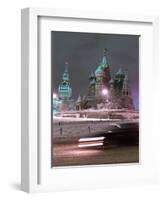 A Car Rides by the Moscow Kremlin-null-Framed Photographic Print