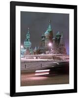 A Car Rides by the Moscow Kremlin-null-Framed Photographic Print