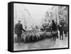 A Car Surrounded by Sheep, Lewes High Street, East Sussex-null-Framed Stretched Canvas