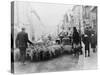 A Car Surrounded by Sheep, Lewes High Street, East Sussex-null-Stretched Canvas