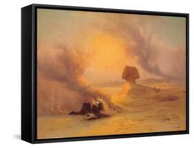 A Caravan Caught in the Sinum Wind Near Gizah-Johann Jakob Frey-Framed Stretched Canvas