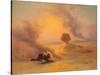 A Caravan Caught in the Sinum Wind Near Gizah-Johann Jakob Frey-Stretched Canvas