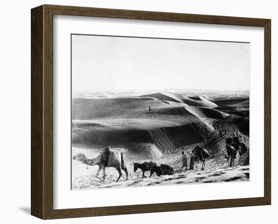 A Caravan Comes from the Sand Hills-null-Framed Premium Photographic Print