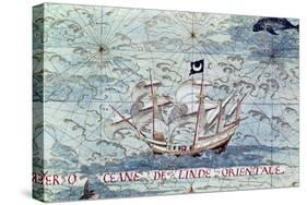 A Caravel, from "Cosmographie Universelle", 1555-Guillaume Le Testu-Stretched Canvas