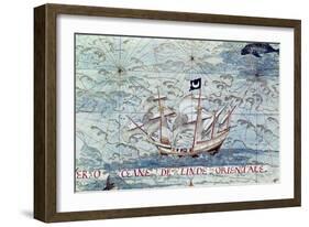 A Caravel, from "Cosmographie Universelle", 1555-Guillaume Le Testu-Framed Giclee Print
