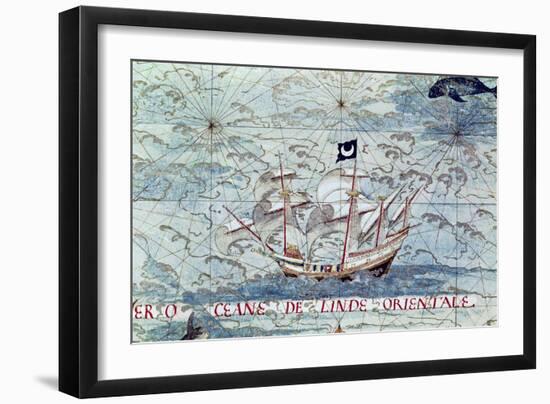 A Caravel, from "Cosmographie Universelle", 1555-Guillaume Le Testu-Framed Giclee Print