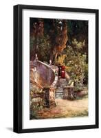 A Cardinal in Villa d'Este-Alberto Pisa-Framed Giclee Print