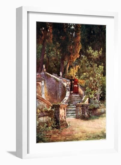 A Cardinal in Villa d'Este-Alberto Pisa-Framed Giclee Print