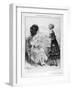 A Caricature About Two Bourgeois French Women, World War I, 1915-Albert Guillaume-Framed Giclee Print