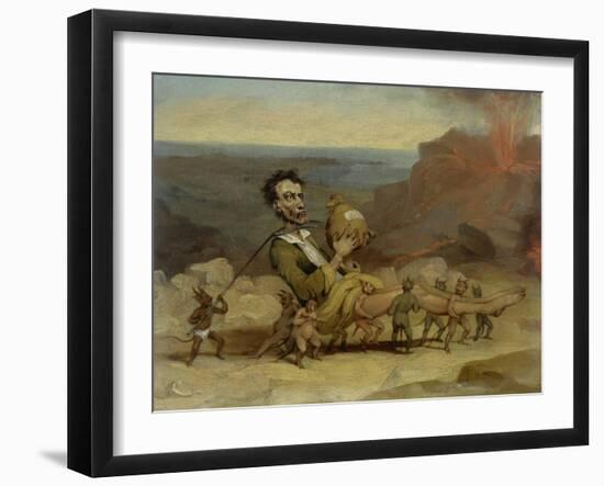 A Caricature of Edward George Bulwer Lytton (1803-73) C.1840-Hablot Knight Browne-Framed Giclee Print