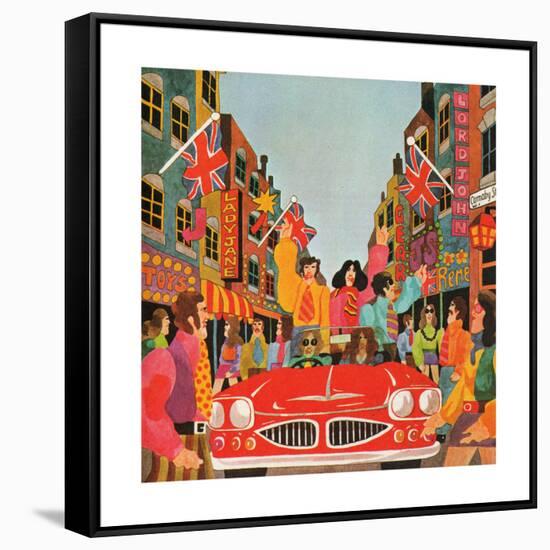 A Carnaby Scene, from 'Carnaby Street' by Tom Salter, 1970-Malcolm English-Framed Stretched Canvas