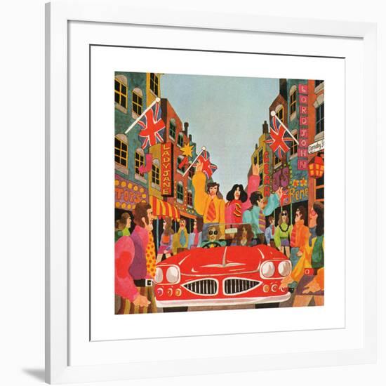 A Carnaby Scene, from 'Carnaby Street' by Tom Salter, 1970-Malcolm English-Framed Giclee Print