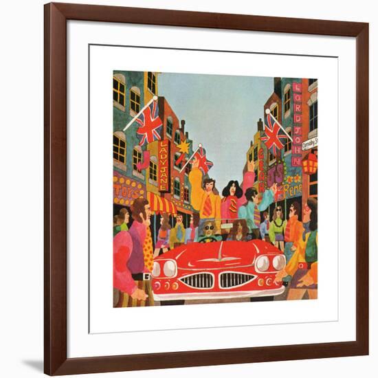 A Carnaby Scene, from 'Carnaby Street' by Tom Salter, 1970-Malcolm English-Framed Giclee Print
