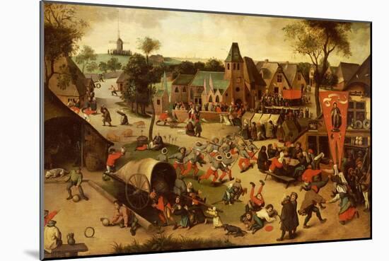 A Carnival on the Feastday of Saint George in a Village Near Antwerp-Abel Grimmer-Mounted Giclee Print