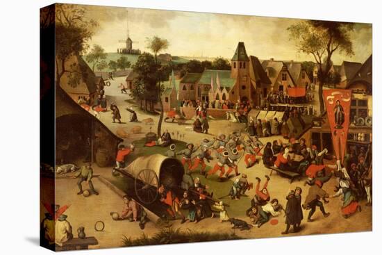 A Carnival on the Feastday of Saint George in a Village Near Antwerp-Abel Grimmer-Stretched Canvas