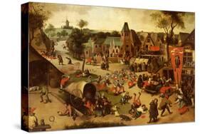 A Carnival on the Feastday of Saint George in a Village Near Antwerp-Abel Grimmer-Stretched Canvas