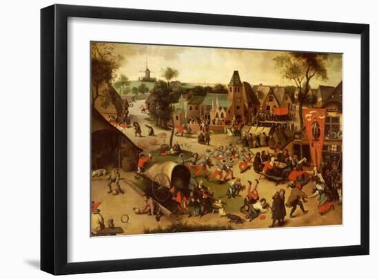 A Carnival on the Feastday of Saint George in a Village Near Antwerp-Abel Grimmer-Framed Giclee Print