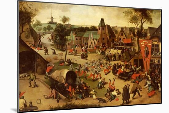 A Carnival on the Feastday of Saint George in a Village Near Antwerp-Abel Grimmer-Mounted Giclee Print