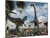 A Carnivorous Allosaurus Confronts a Giant Diplodocus Herbivore During the Jurassic Period on Earth-Stocktrek Images-Mounted Photographic Print