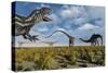 A Carnivorous Allosaurus Stalking a Herd of Diplodocus Dinosaurs-Stocktrek Images-Stretched Canvas