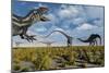 A Carnivorous Allosaurus Stalking a Herd of Diplodocus Dinosaurs-Stocktrek Images-Mounted Art Print