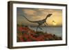 A Carnivorous Compsognathus Dinosaur-null-Framed Art Print