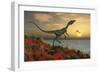 A Carnivorous Compsognathus Dinosaur-null-Framed Premium Giclee Print