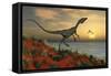 A Carnivorous Compsognathus Dinosaur-null-Framed Stretched Canvas