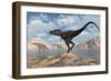 A Carnivorous Nanotyrannus Stalking a Herd of Corythosaurus-Stocktrek Images-Framed Art Print