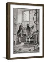 A Carpenter and His Client in an 18th Century French Carpenter's Workshop-null-Framed Giclee Print