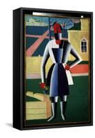A Carpenter (Oil on Canvas)-Kazimir Severinovich Malevich-Framed Stretched Canvas