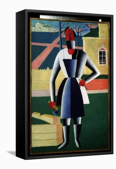 A Carpenter (Oil on Canvas)-Kazimir Severinovich Malevich-Framed Stretched Canvas